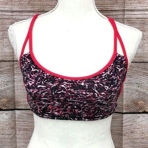 Lululemon Pink, Purple and Black Lighten Up Bra Sports Bra Size 6
